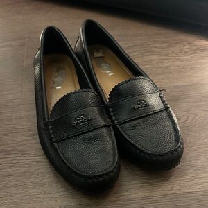 Coach Classic Black Leather Loafers